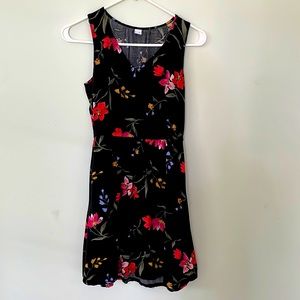 Old Navy black floral sleeveless dress.